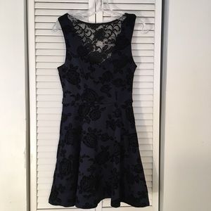Three Pink heart's Mini Blue Flower Dress